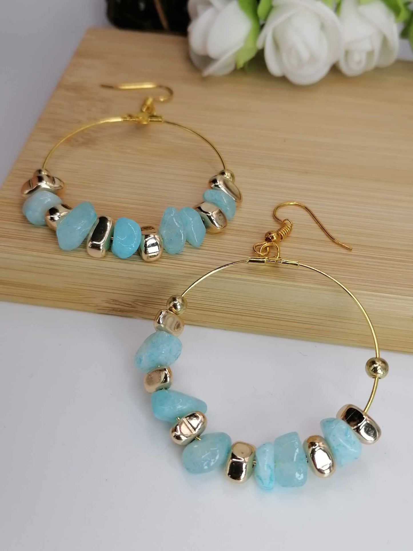 Boucles D'oreilles Aqua