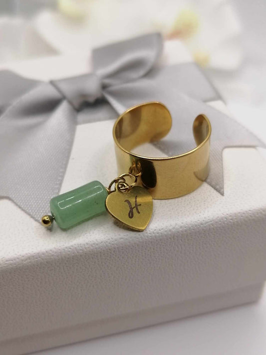 Bague Breloque Britta Couleur Doré "Gravure & Charms"