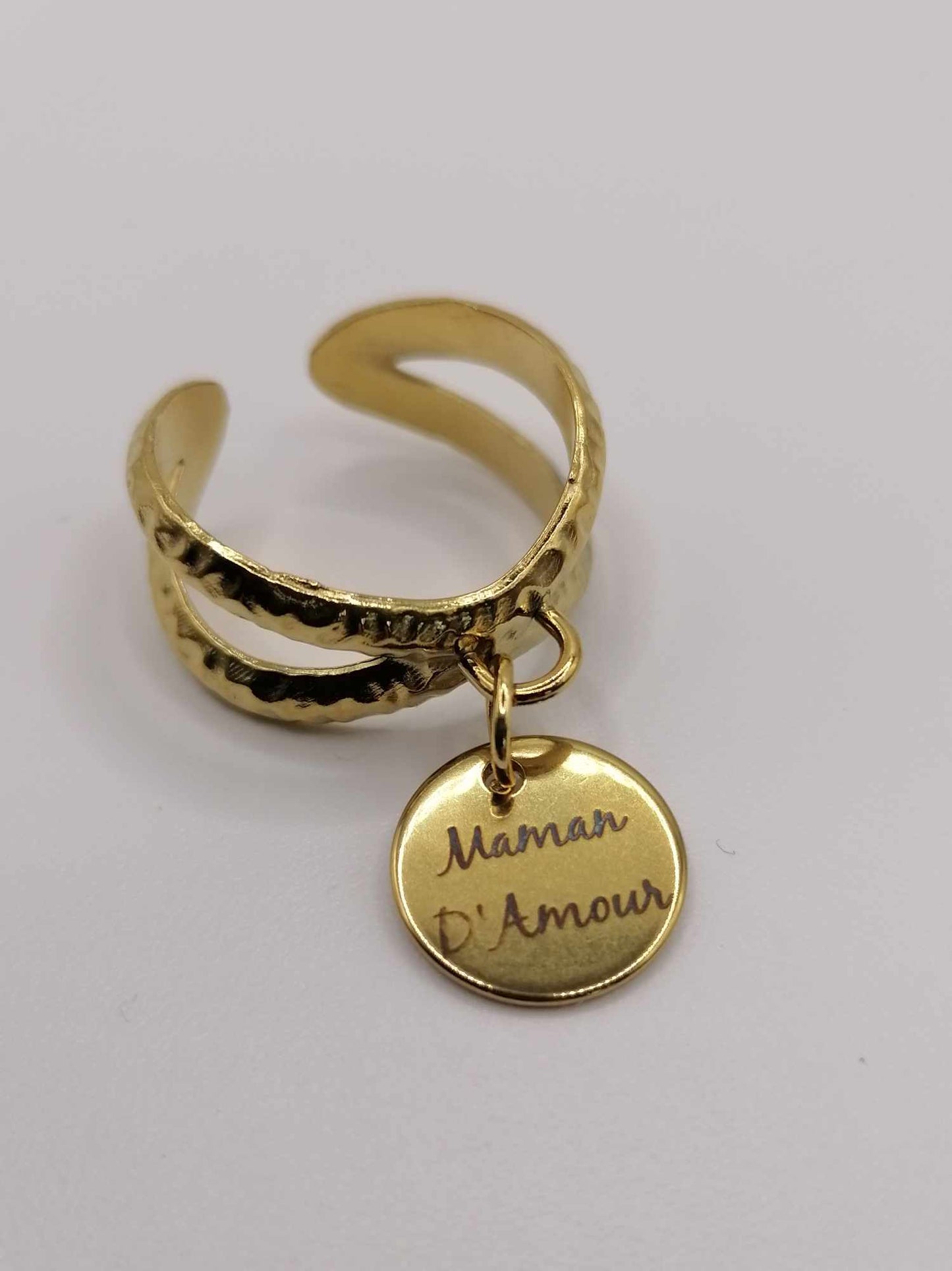 Bague Breloque Mylia Couleur Doré "Gravure & Charms"